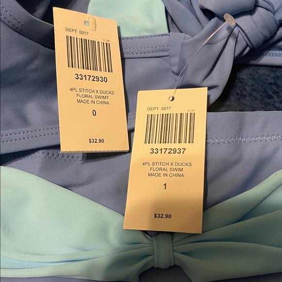 NWT Hot Topic Disney Stitch & Ducks Blue and Purple Swimwear - Picture 4 of 14